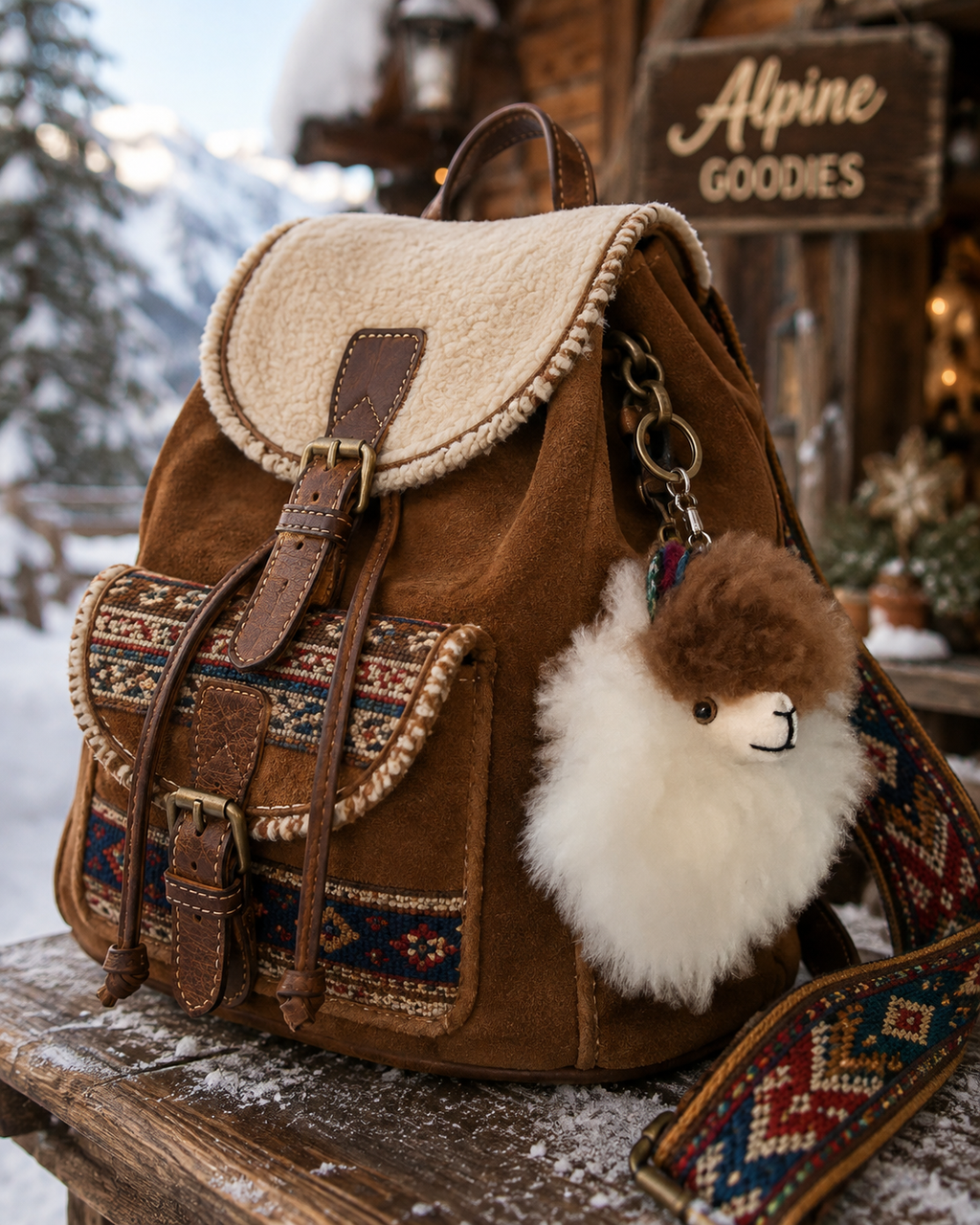 Baby Alpaca Fur Keychain