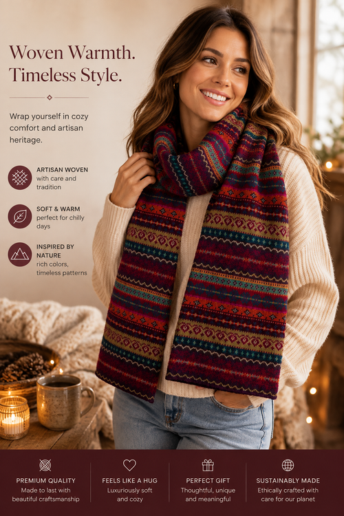 100% Alpaca Geometric Scarf